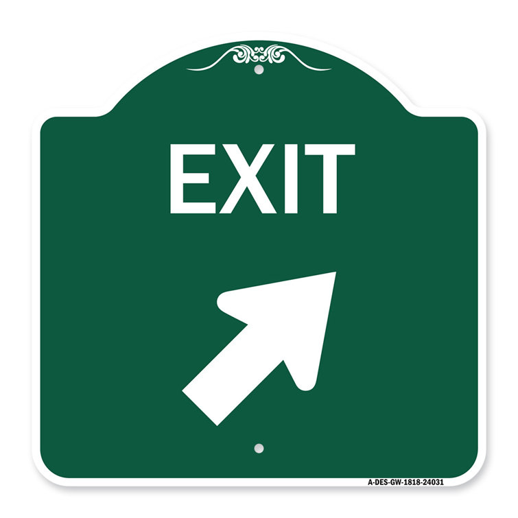 Signmission Designer Series Sign Exit Sign Exit With Right Arrow